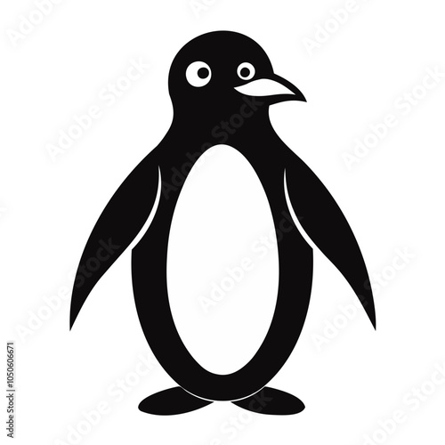 Penguin Black silhouette vector illustration without background