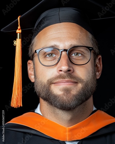 Portrait of Young male in graduate cap. photo