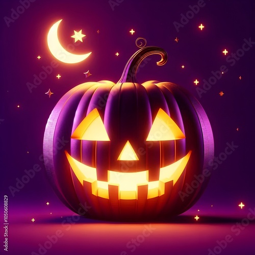 할로윈 분위기, 잭 오 랜턴, 애니메이션 아트 (Halloween mood, jack-o'-lantern, animation art) photo