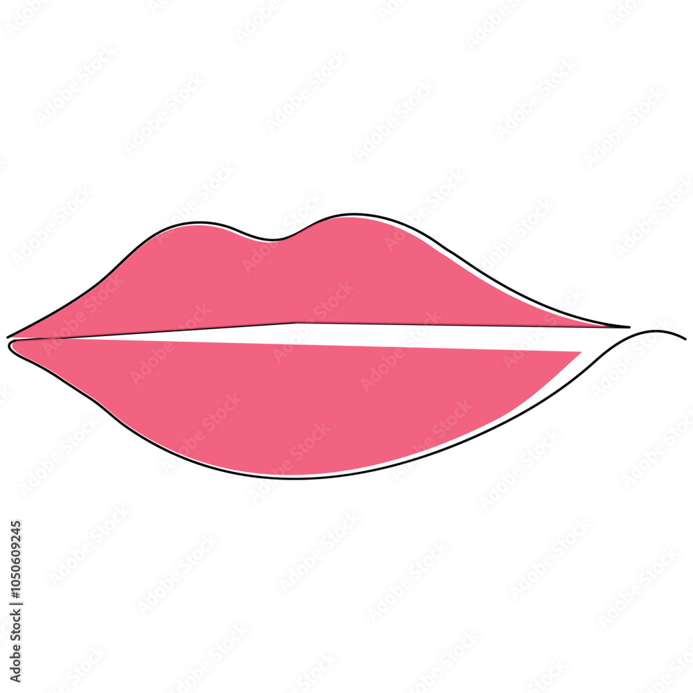 kissing day lips single line art, continuous one line drawing of Isolated outline vector icon kissing day lips single line art, continuous one line drawing of Isolated outline vector icon