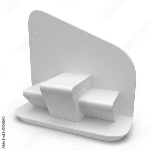 Point Of Sale Display. Product presentation display. Supermarket Promotional Display Stand, Modern Style Empty Product Display With Three Podium. 3D Rendered.