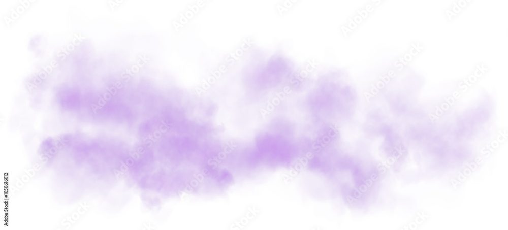 Fototapeta premium Fantastic purple smoke. Magic smoke. Smog cloud on podium or stage. Fog vapor over ground or water surface, magic haze. PNG. 
