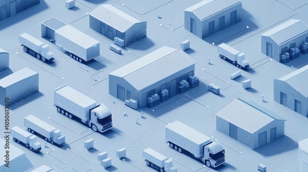 Digital Network Connecting Warehouses and Trucks Digital Network Connecting Warehouses and Trucks