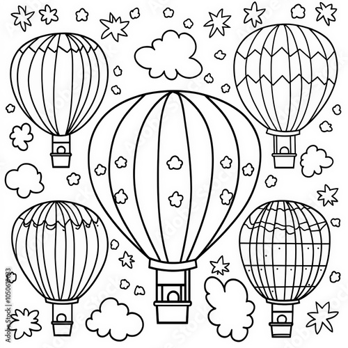 A colorful hot air balloon ...