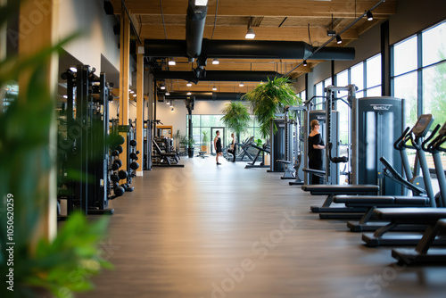 A Modern Gym Featuring High...