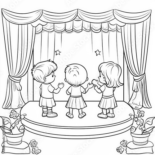 A talent show with kids per...