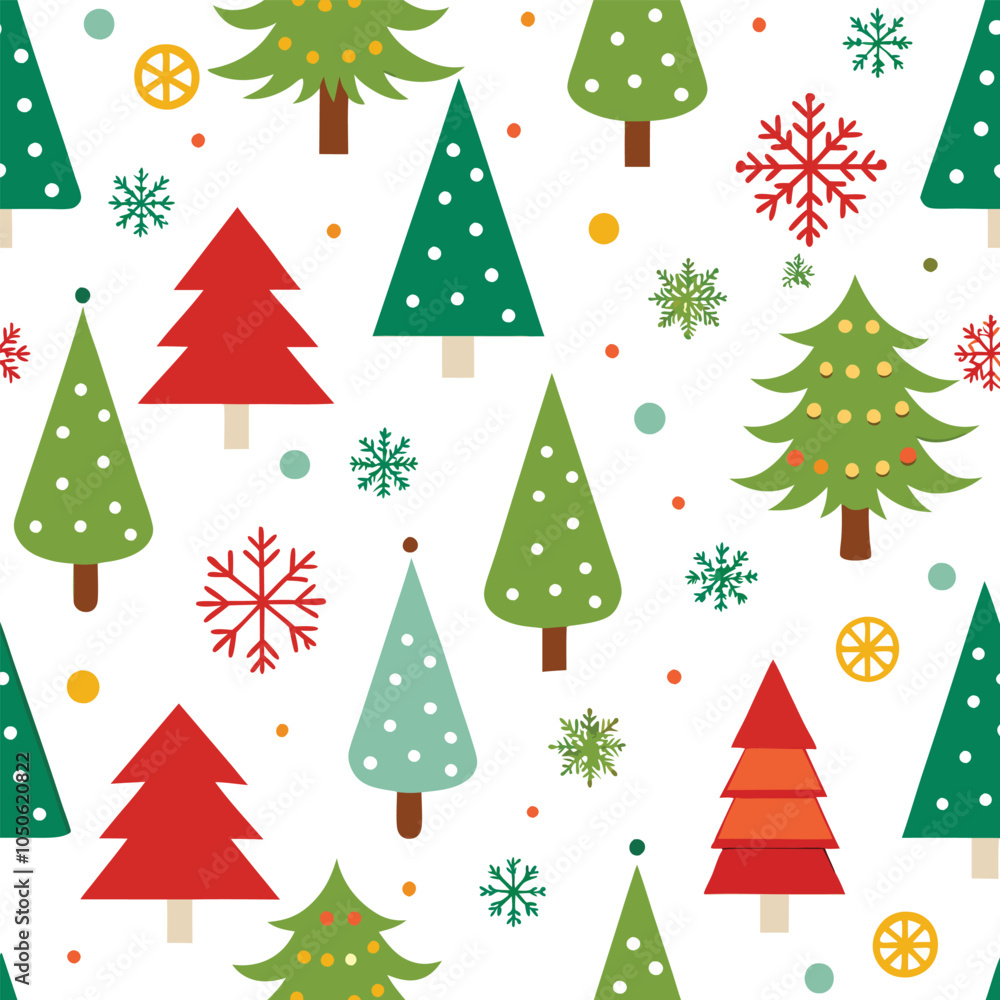 Obraz premium Christmas trees Seamless Pattern vector illustration design Background.