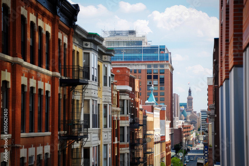 Baltimore skyline, air and ...