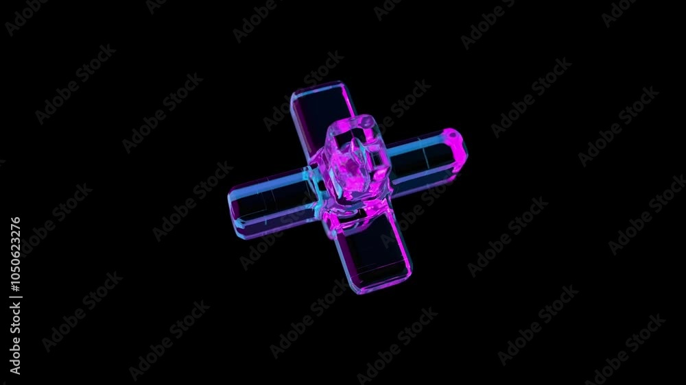 cubic glass crystal rotation, seamless looping cubic glass crystal rotation, seamless looping