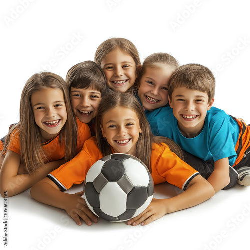 Children Soccer Team Isolated