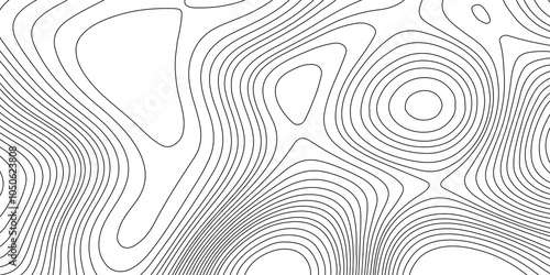 Geographic mountain relief diagram line wave curved reliefs abstract topographic contour map pattern background with seamless ornament design, topography terrain stylized height of the lines map.