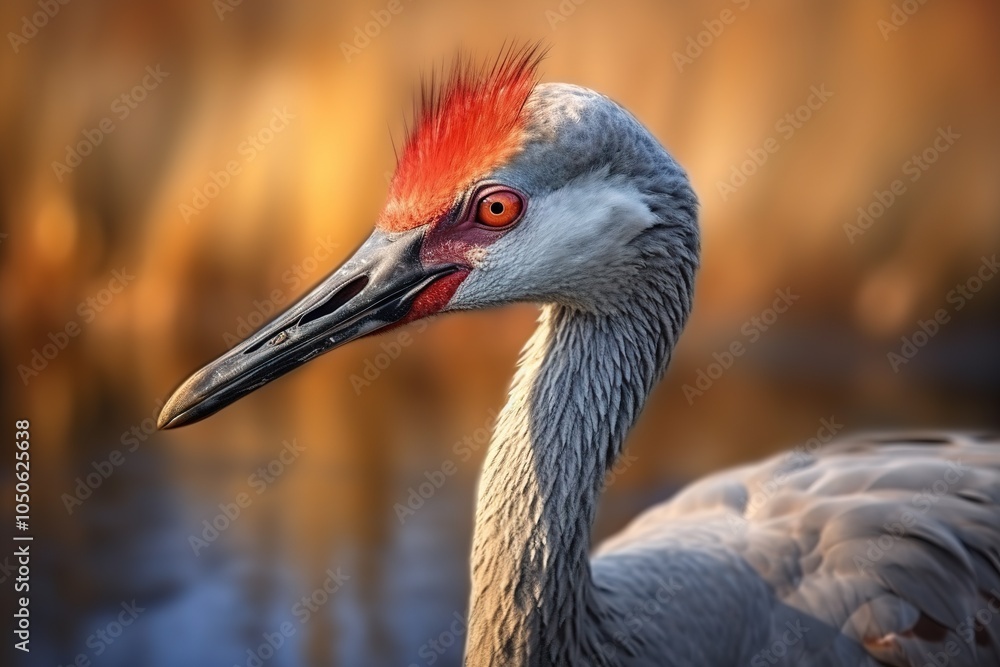 Fototapeta premium grey crowned crane