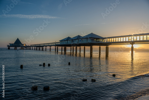 Seebrücke Heringsdorf, Usedom,Ostsee, Kaiserbäder, Deutschland.