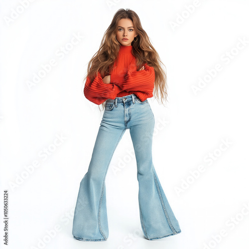 Woman Isolated Full Body We...