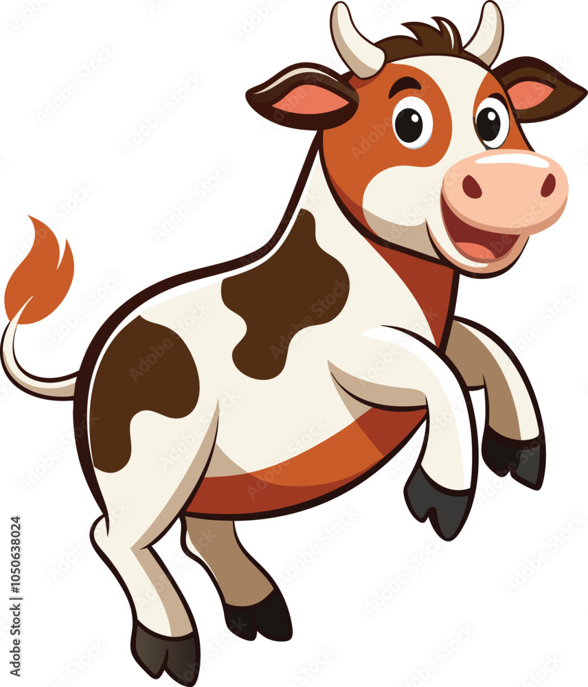 Fototapeta premium cow jumping silhouette vector on white background