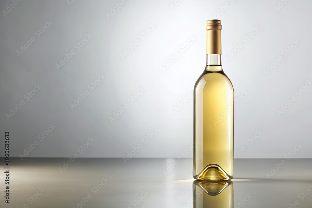 Elegant White Wine Bottle on Clean White Background for Culinary and Hospitality Imagery Elegant White Wine Bottle on Clean White Background for Culinary and Hospitality Imagery