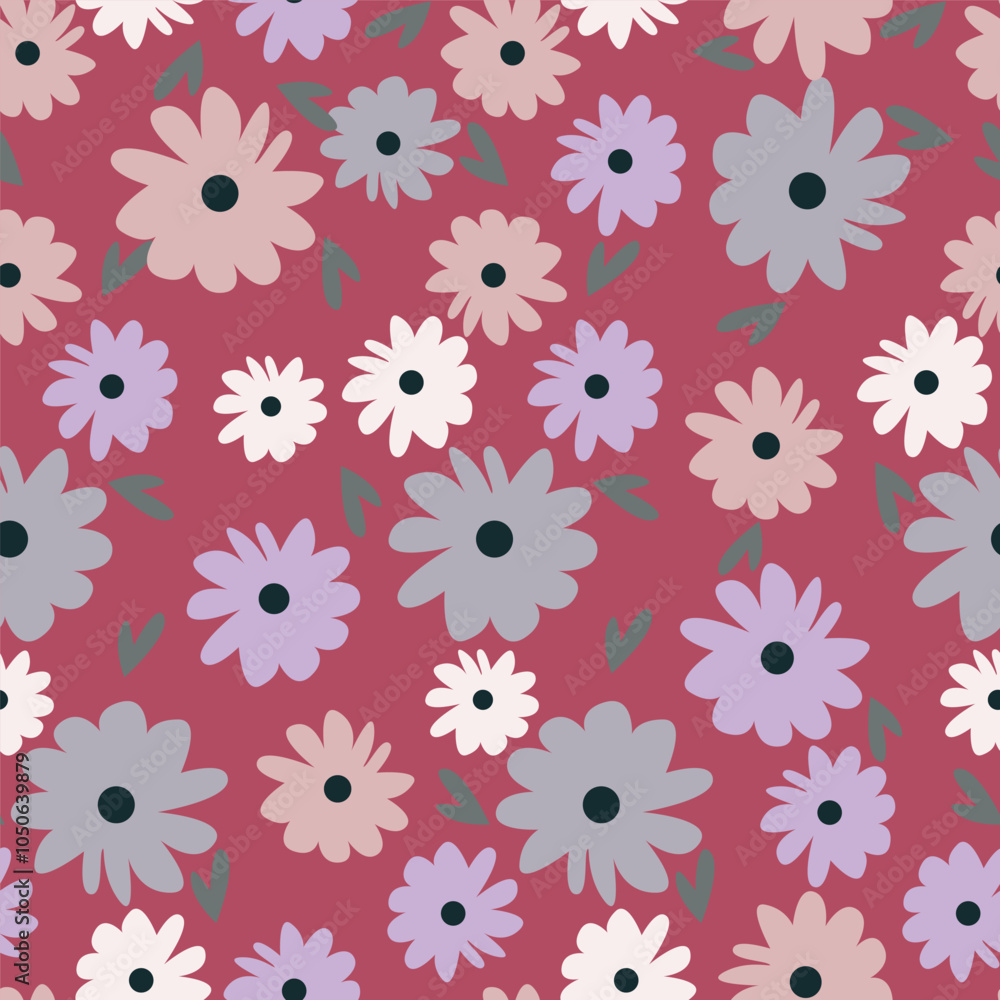 Beautiful pattern with flowers and leaf.Floral vector illustration Beautiful pattern with flowers and leaf.Floral vector illustration