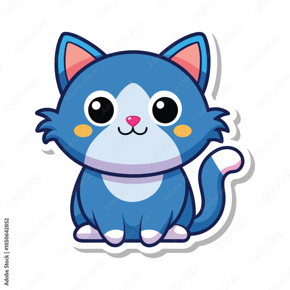 Obraz premium vector a cute cartoon cat sticker
