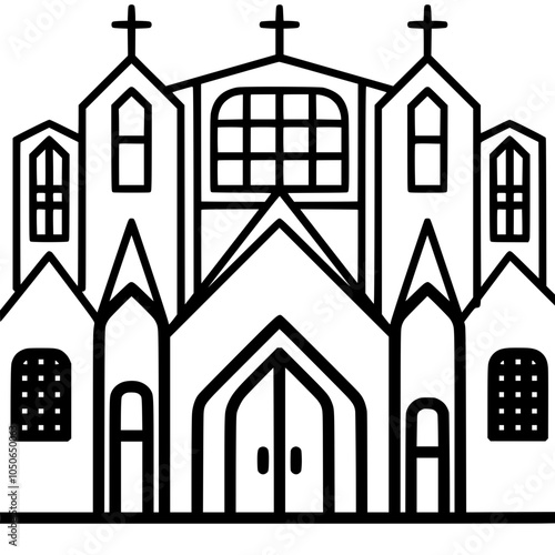 Vector Illustration of Cathedral Church