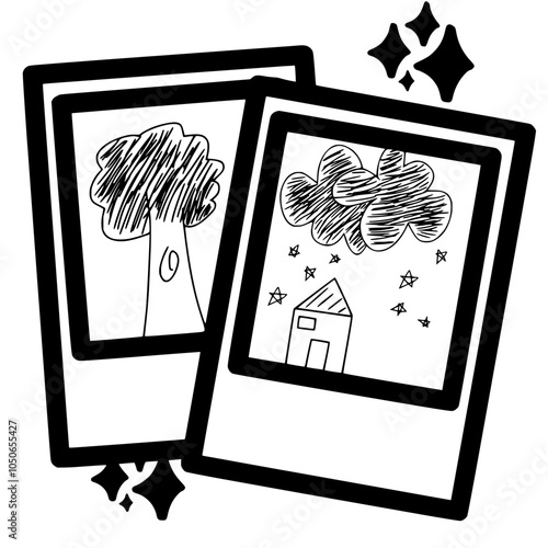 Black and White Polaroid Vector