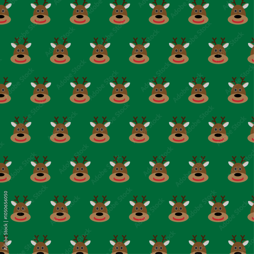 Obraz premium Christmas deer. Dark green background. Pattern