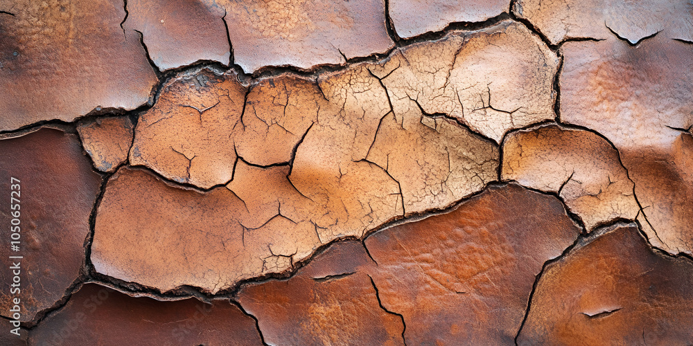Worn Leather Texture with Cracks and Scuffs, Top View, Aged and Distressed Surface Worn Leather Texture with Cracks and Scuffs, Top View, Aged and Distressed Surface