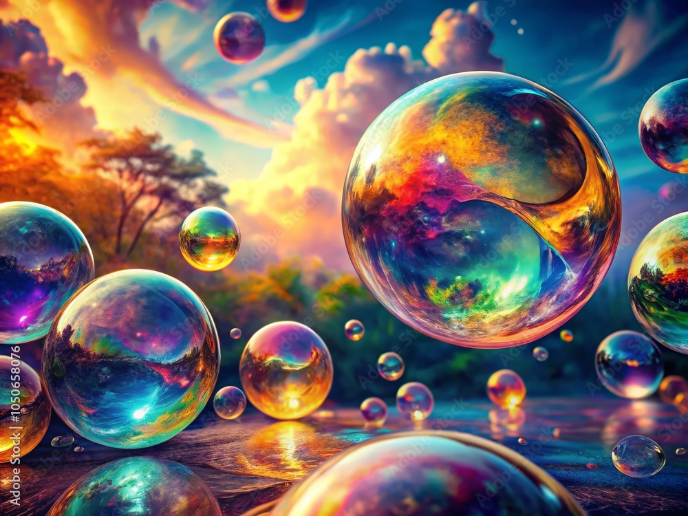 Holographic Liquid Blobs and Soap Bubbles in Double Exposure Photography Holographic Liquid Blobs and Soap Bubbles in Double Exposure Photography