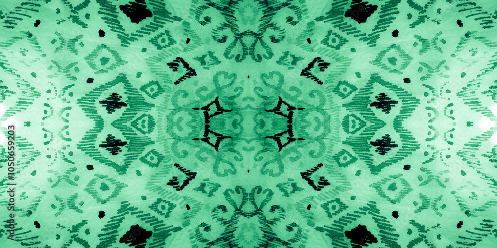 Indonesia Geometric Pattern. Seafoam Ikat Indonesia Geometric Pattern. Seafoam Ikat