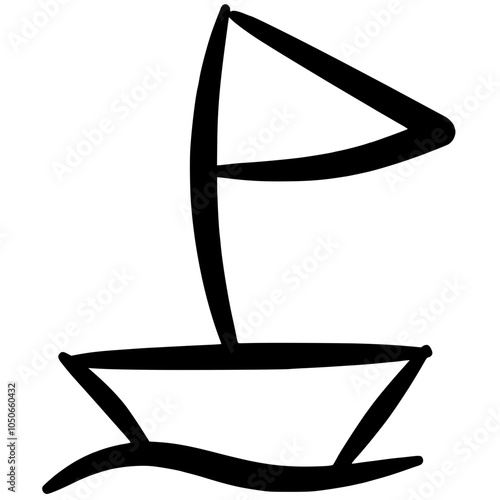 Handdrawn of Illustration of Boat