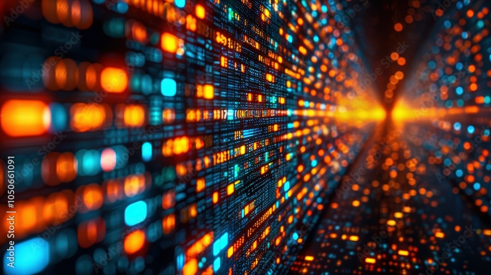 Obraz premium High-Detail Abstract Digital Background with Bright Lights