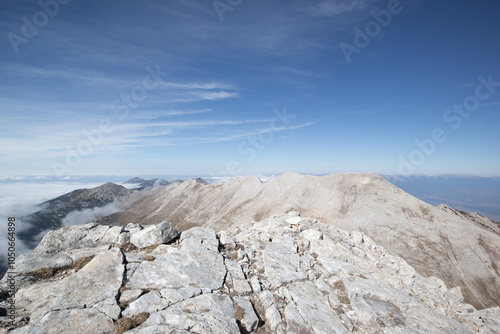 Hiking to Vihren Peak in Pirin National Park close to Bansko, Bulgaria photo