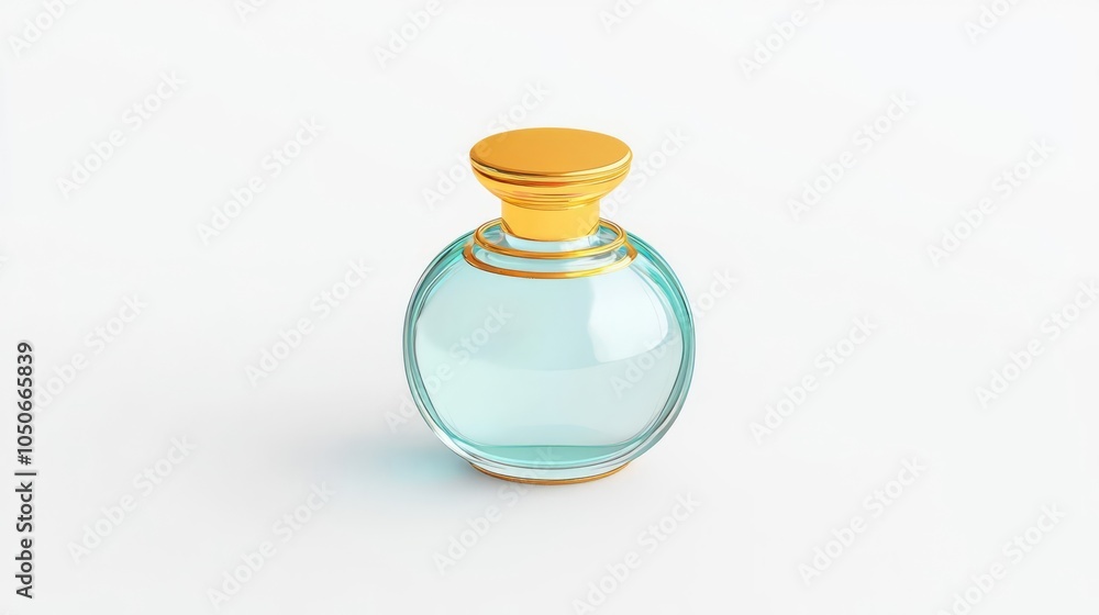 A beautifully designed perfume bottle with a golden cap, showcasing a soft blue liquid, perfect for aesthetic and product photography. A beautifully designed perfume bottle with a golden cap, showcasing a soft blue liquid, perfect for aesthetic and product photography.