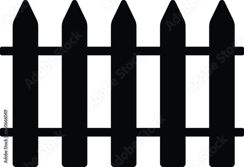 Fence Wood Vector Illustration - Stylish Home Fence Icon for Outdoor Design