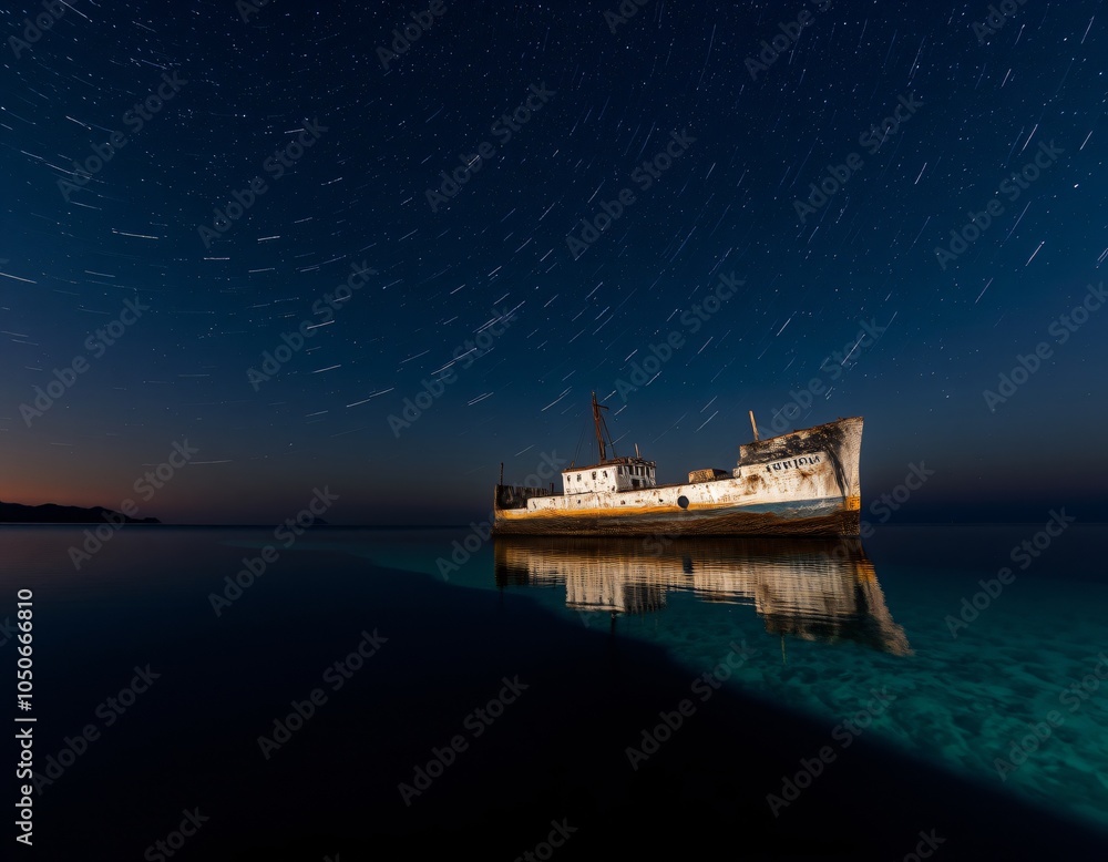 Shipwreck under the stars Shipwreck under the stars