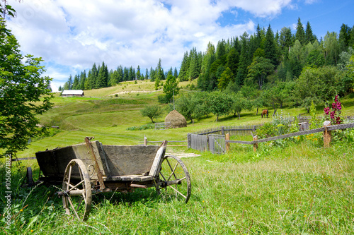 Picturesque rural landscape in the mountains