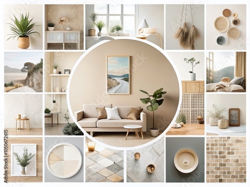 Minimalist Mood Board Layout for Creative Portfolios and Scrapbooks photo