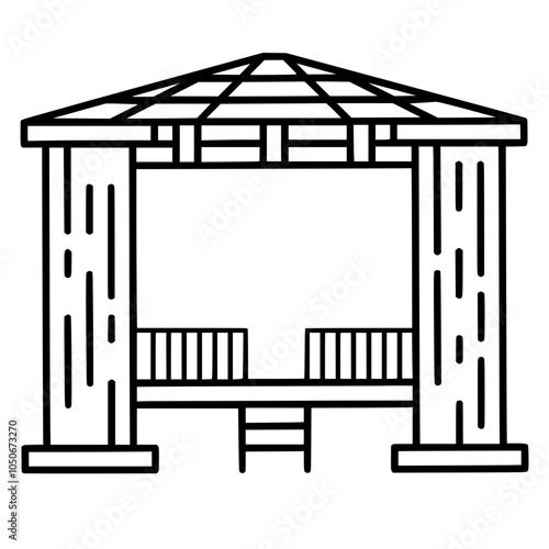 Gazebo with White Background