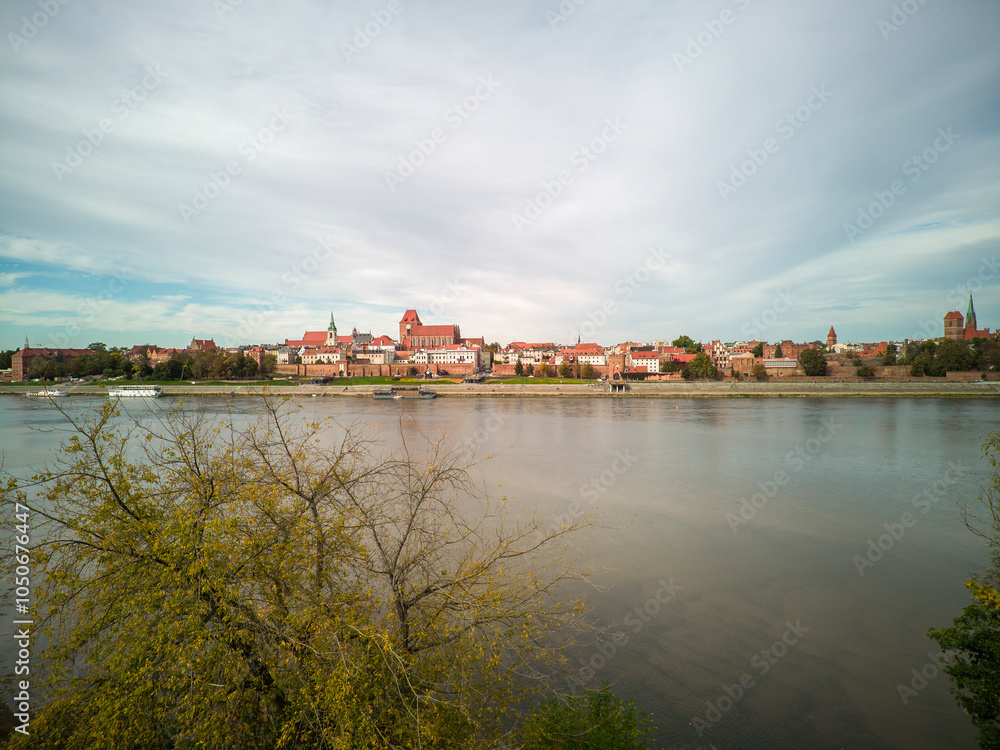 Top view of the old town in Toruń, Poland.