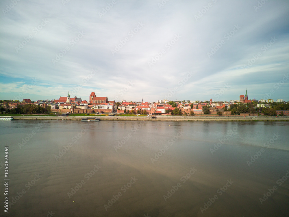 Top view of the old town in Toruń, Poland.