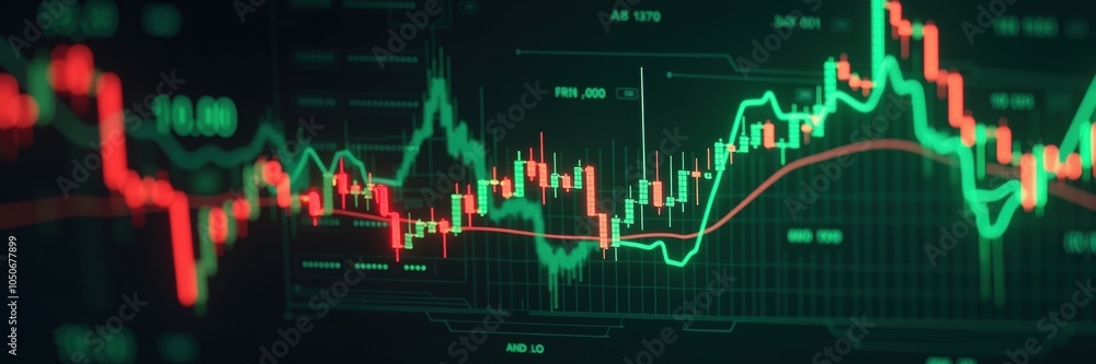 A dynamic stock market chart illustrating fluctuating prices with vibrant red and green lines, ideal for finance, investment, and trading visuals. A dynamic stock market chart illustrating fluctuating prices with vibrant red and green lines, ideal for finance, investment, and trading visuals.