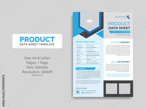 Product Data Sheet template design