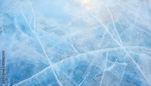 top view of Ice texture with small cracks