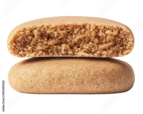 Mouthwatering Kuromitsu-Filled Dorayaki Cake on Clean White Background photo