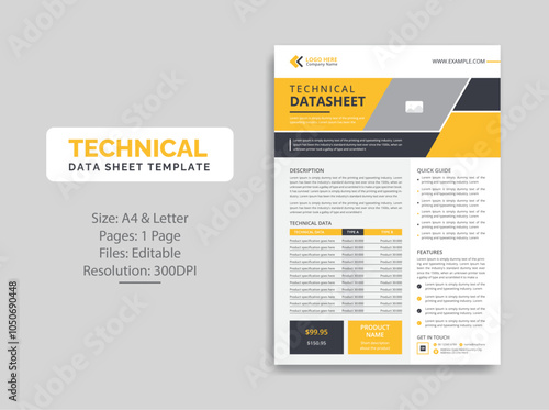 Technical Data Sheet template design