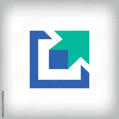 Unique square logo design with simple arrow. Corporate transportation logo icon set.