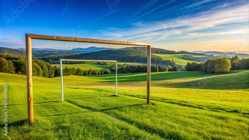 Rural Soccer Pitch in Germany - Minimalist Landscape Photography for Nature Lovers