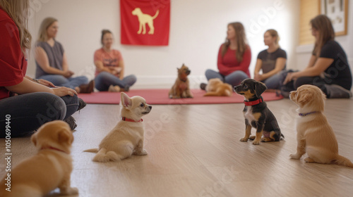 Puppy Training Class with Adorable Small Dogs photo