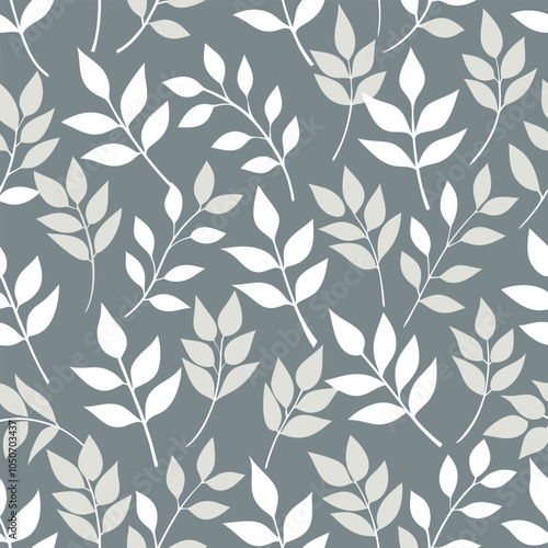 Wallpaper Mural Vibrant Leafy Nature seamless Pattern with Floral Accents. leaves seamless pattern. Torontodigital.ca