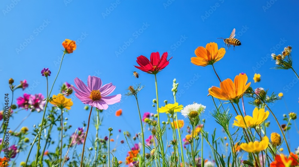 Vibrant Wildflowers Blooming in a Meadow Vibrant Wildflowers Blooming in a Meadow