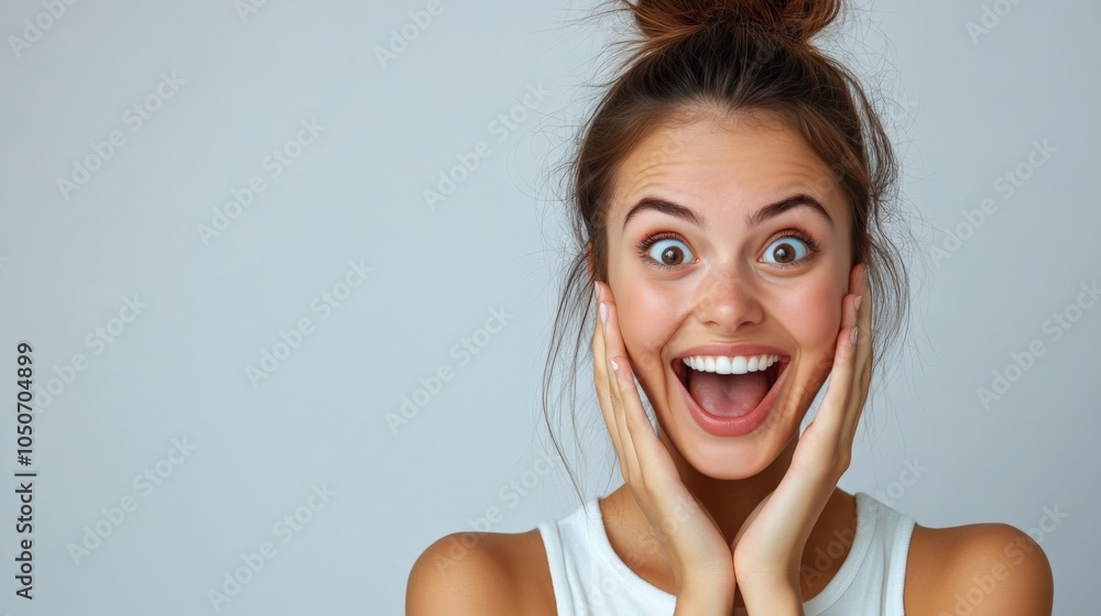 Joyful Young Woman Expressing Excitement Joyful Young Woman Expressing Excitement